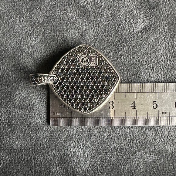 David Yurman Chevron Pendant w/ Pavé Black Diamonds - RARE - Picture 14 of 16